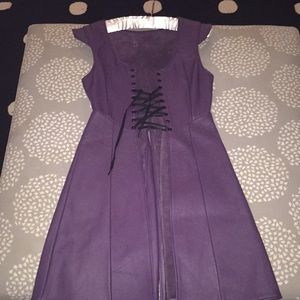 Leather Purple Lace Up Vest